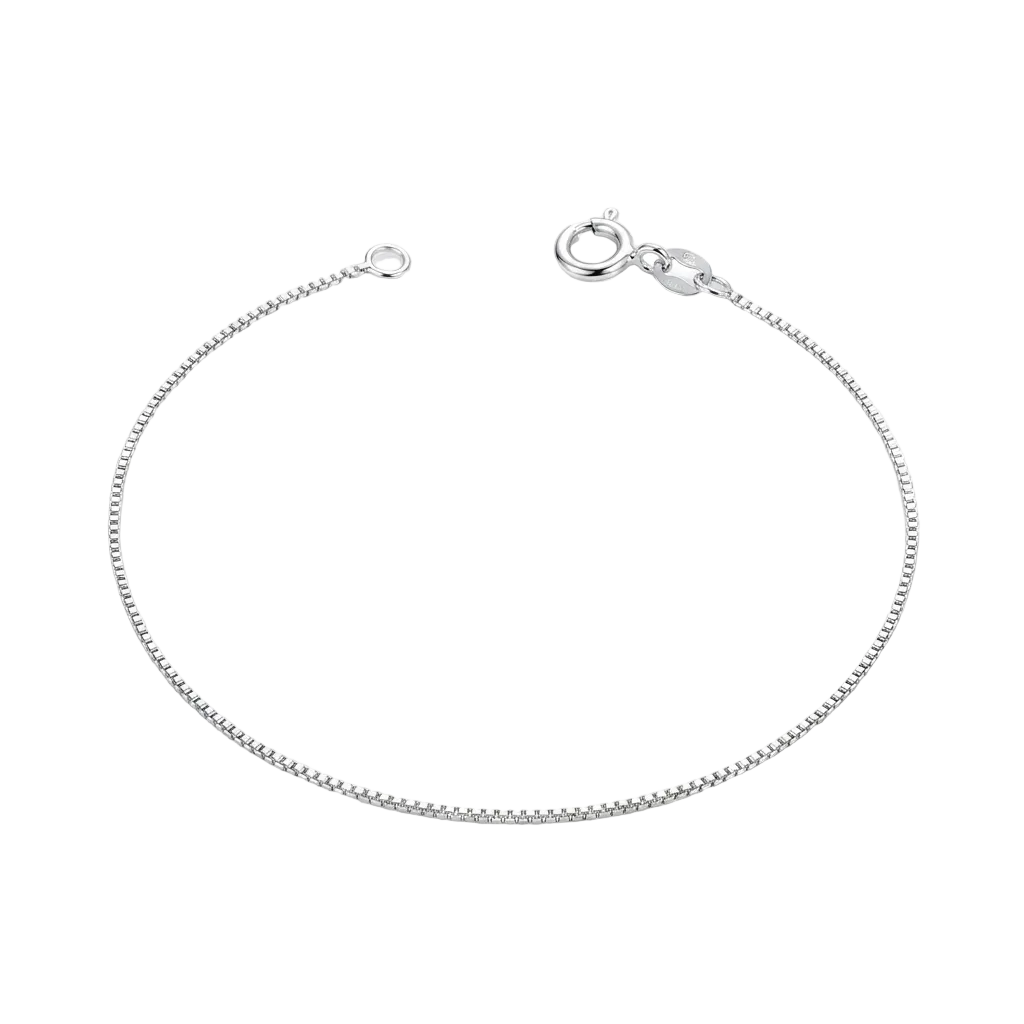 Pulseira infantil prata 925 modelo veneziana com 15 cm.